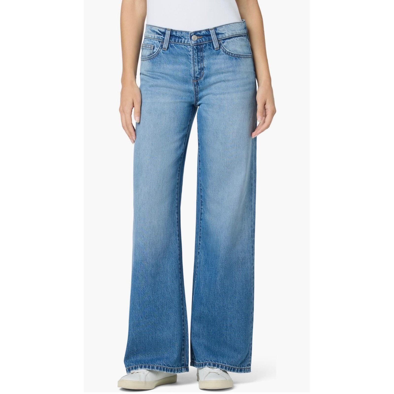 Joe's Jeans Hanoi Low Rise Wide Leg Jeans Light Wash Blue Denim Size 31 Nwt
